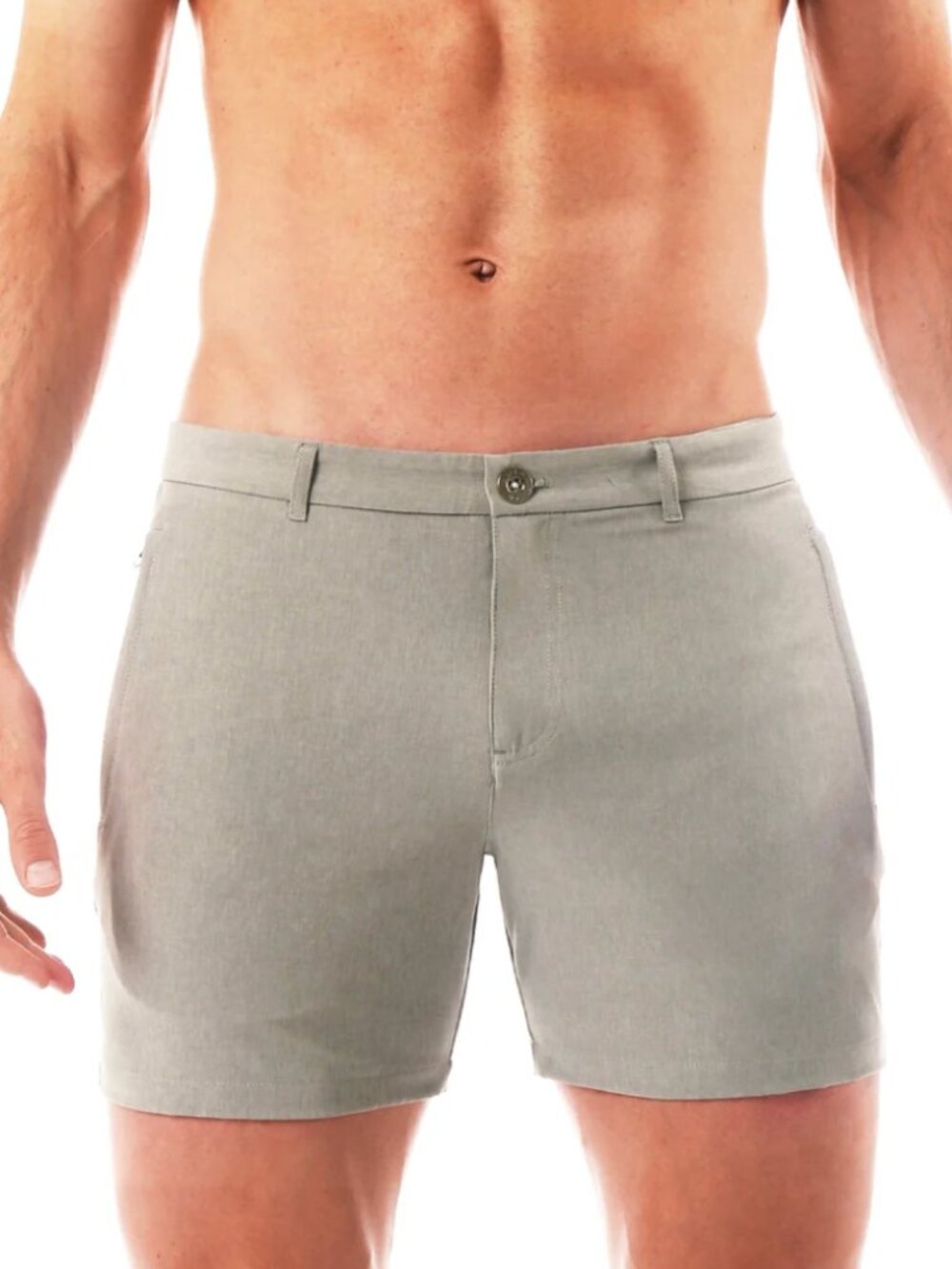 Parke & Ronen Action Stretch Holler Shorts Size 30 Dove Grey